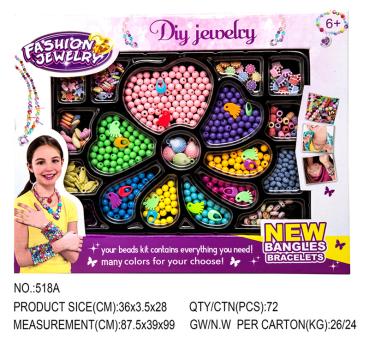 360Home Kinderspielzeug Perlen Bastel Schmuck Set 518A